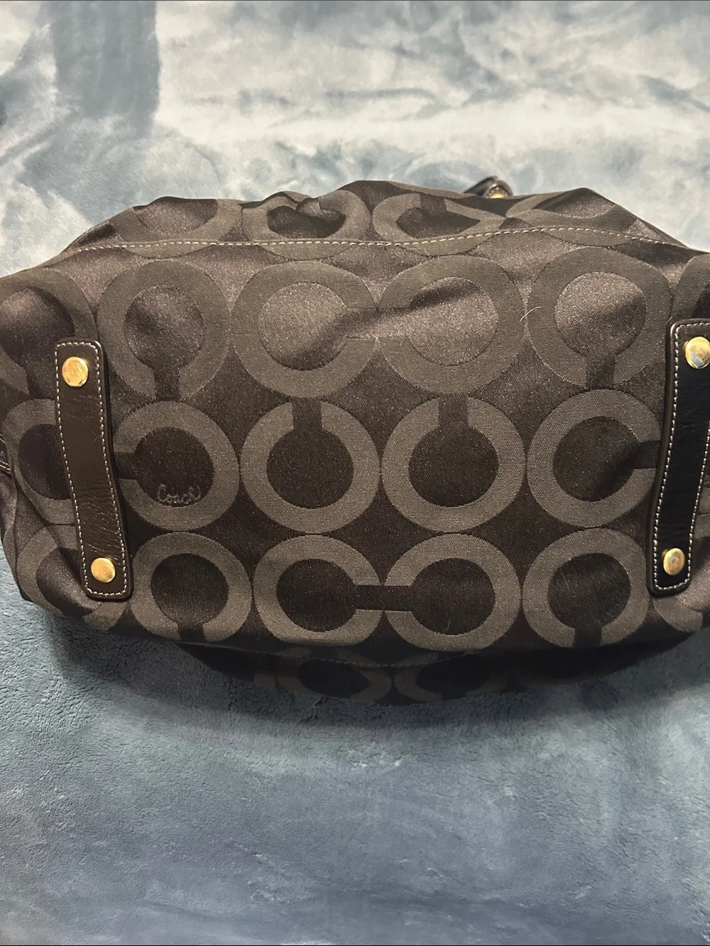 Coach Black Signature Satchel with Gold-Tone Accents